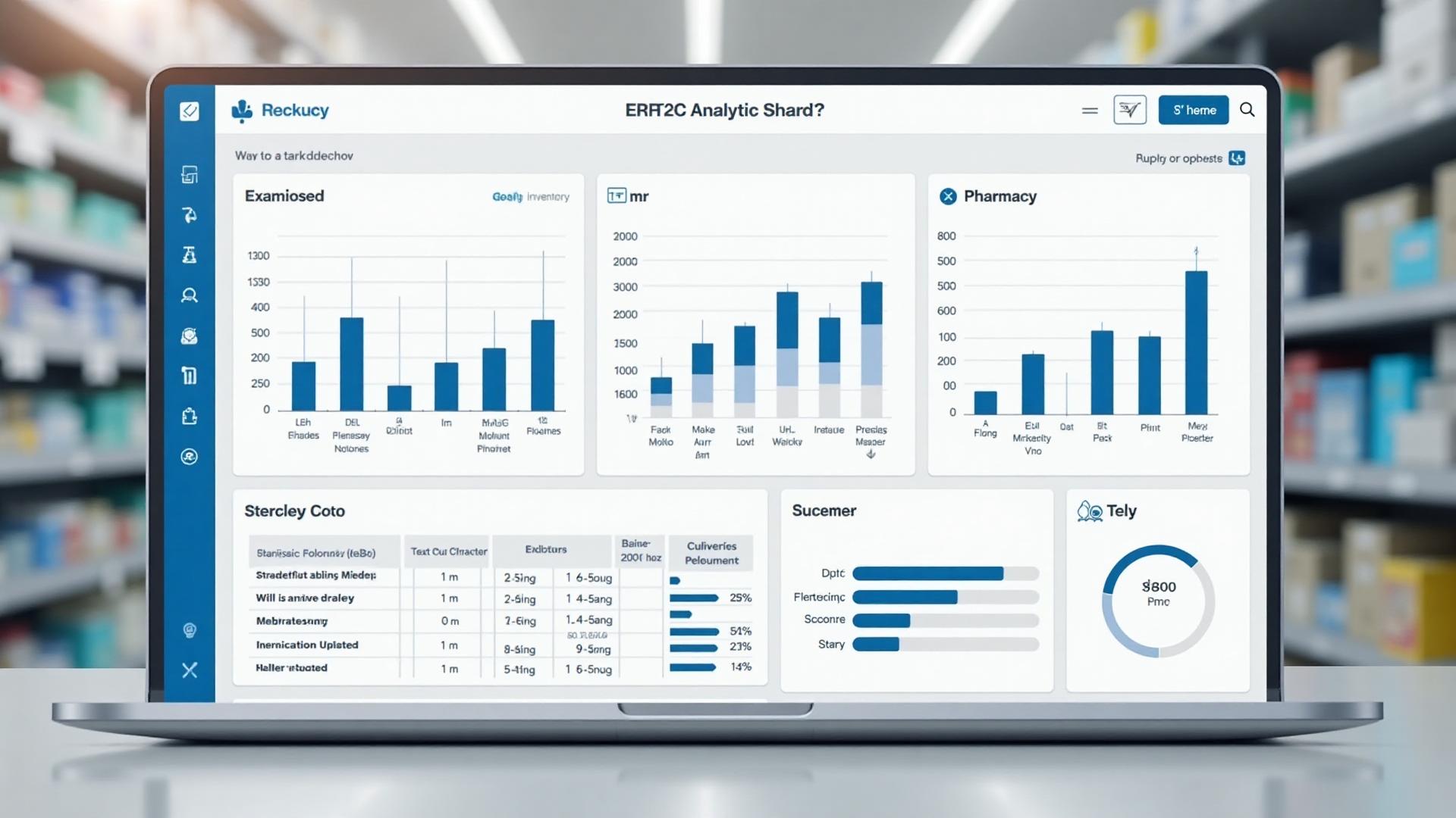 PharmaERP Dashboard showing real-time inventory management and analytics